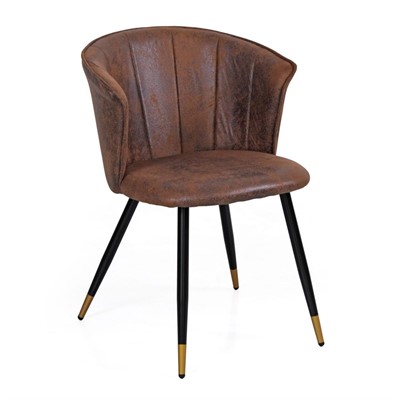Sedia in tessuto effetto pelle invecchiata Galileo 59X58H46/74 