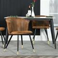 Sedia in tessuto effetto pelle invecchiata Galileo 59X58H46/74 