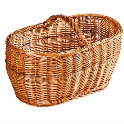 Cesto portalegna in vimini rosso 70x42H38