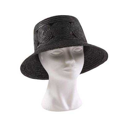CAPPELLO NERO 100% PAGLIA NATURALE TAGLIA REGOLABILE