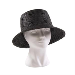 CAPPELLO NERO 100% PAGLIA NATURALE TAGLIA REGOLABILE