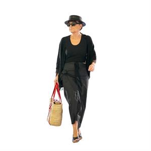 CARDIGAN NERO COTONE/PURA SETA TG.XL MADE IN CHINA