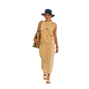 CANOTTIERA BEIGE COTONE/LINO TG.XL MADE IN CHINA