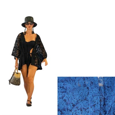 KIMONO PIZZO BLU 100% COTONE MADE IN CHINA