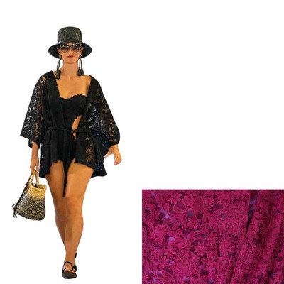 KIMONO PIZZO ROSSO 100% COTONE MADE IN CHINA