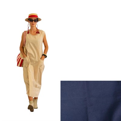 ABITO  BLU LINO/COTONE TG.XL 