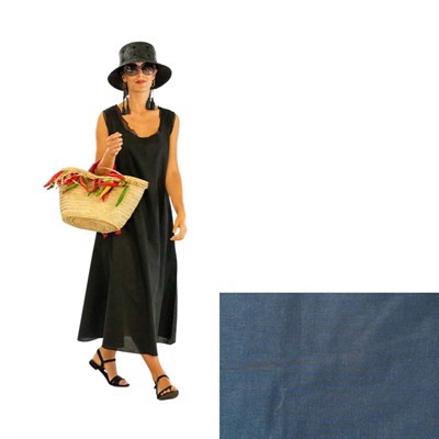 ABITO BLU LINO/COTONE/PURA SETA TG.S 