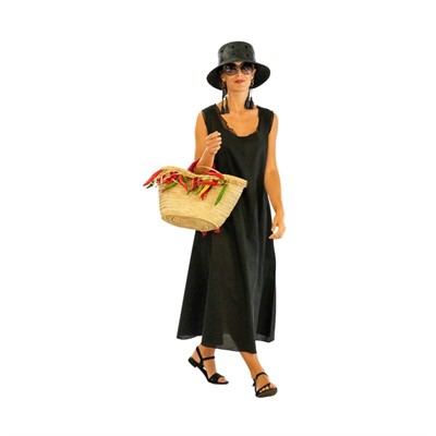 ABITO NERO LINO/COTONE/PURA SETA TG.M MADE IN CHINA