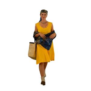 ABITO GIALLO LINO/COTONE/PURA SETA TG.S