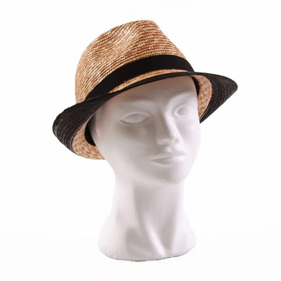 CAPPELLO PAGLIA NATURALE ALPINO FASCIA NERO MADE IN ITALY
