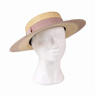 CAPPELLO PAGLIA NATURALE FASCIA ROSA ANTICO MADE IN ITALY