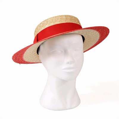 CAPPELLO PAGLIA NATURALE FASCIA ROSSO MADE IN ITALY