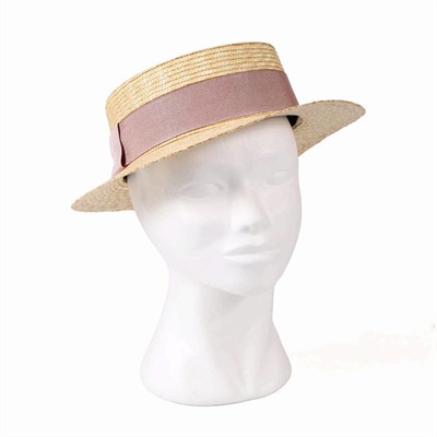 CAPPELLO PAGLIA NATURALE FASCIA ROSA ANTICO MADE IN ITALY