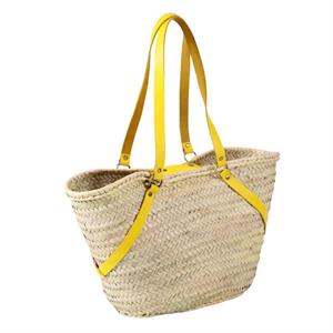 BORSA PAGLIA NATURALE – VERA PELLE GIALLO MADE IN MAROCCO