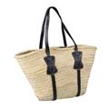 BORSA  PAGLIA NATURALE – VERA PELLE NERO MADE IN MAROCCO