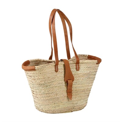 BORSA  PAGLIA NATURALE – VERA PELLE BROWN MADE IN MAROCCO