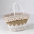 Borsa in erba e merletto bianco 59H30