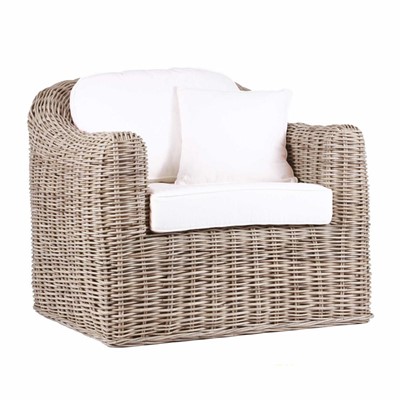 Poltrona in kubu grey President con cuscini 89X89H80