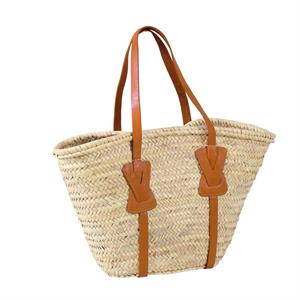 BORSA  PAGLIA NATURALE – VERA PELLE BROWN MADE IN MAROCCO
