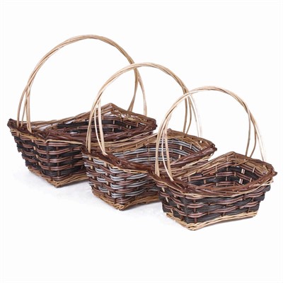 Cesto in vimini e pvc 40X28H13/18 in set di 3