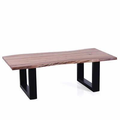 Tavolino in acacia e metallo Terzo 120X60H40