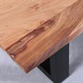 Tavolino in acacia e metallo Terzo 120X60H40
