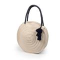 BORSA IN FIBRA NATURALE C/MANICI BLU C/ZIP DIAM.35H50