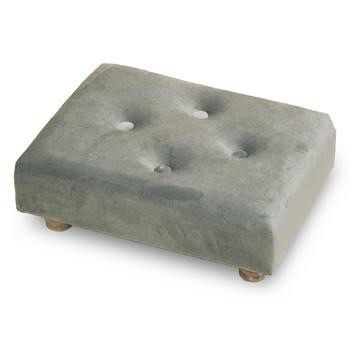 POGGIAPIEDI RETT. VELLUTO GRIGIO CM.38X26H16