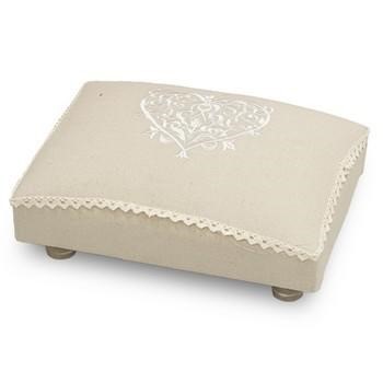 POGGIAPIEDI CLASSICO TESSUTO BEIGE CM.38X26XH16