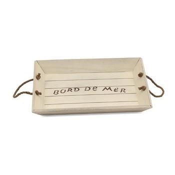 VASSOIO RETT LEGNO BIANCO
