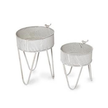 PORTA VASO RIALZATO FERRO GRIGIO