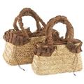 BORSA PAGLIA NAT.FOD.MARRONE C/COULIS. CM40X18H25/46-30X13H20/37