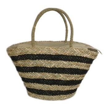 BORSA PAGLIA NAT.RIGHE MARR. C/ZIP CM 53X20H27/47