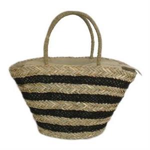 BORSA PAGLIA NAT.RIGHE MARR. C/ZIP CM 53X20H27/47