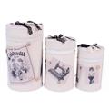 SCATOLA TONDA TESSUTO BEIGE diam.14h26/diam. 12h20/diam. 10h17