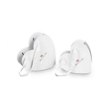 FLOWER BOX-CUORE BIANCO S.2 CM.27X10H25/23X22H8