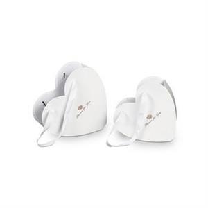 FLOWER BOX-CUORE BIANCO S.2 CM.27X10H25/23X22H8