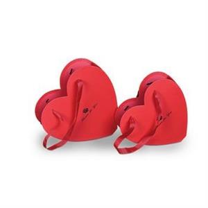 FLOWER BOX-CUORE ROSSO S.2 CM.27X10H25/23X22H8