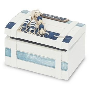 SCATOLINA BIANCA E BLU PESCIOLINI CM17X11H11.5