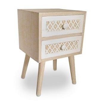 COMODINO 2 CASS LEGNO BEIGE CM.37X31H58