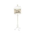 CARTELLO CON STAND APERTO-CHIUSO FERRO BIANCO CM.34X30H121