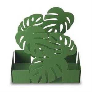 PORTA BICCHIERI FOGLIA VERDE CM.16X8H16