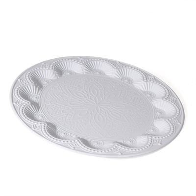 Piatto in metallo bianco Ø30