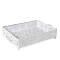 Vassoio in metallo bianco 36X28H8 