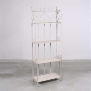 Etagere largo in metallo bianco anticato 60X27H165 