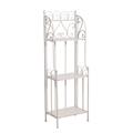 Etagere largo in metallo bianco anticato 40X25H120