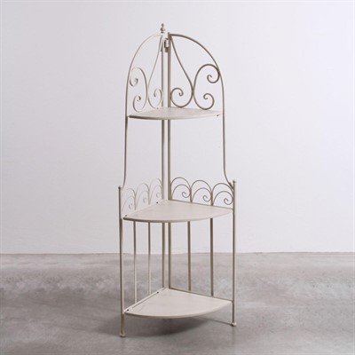 Angoliera in metallo bianco anticato 49X33H125 