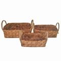 Cesto in legno 36X28H12 in set di 3