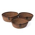 Cestino in ecorattan beige Ø28H10 in set di 3