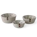 Cestino in ecorattan grigio e pvc Ø26H10 in set 3